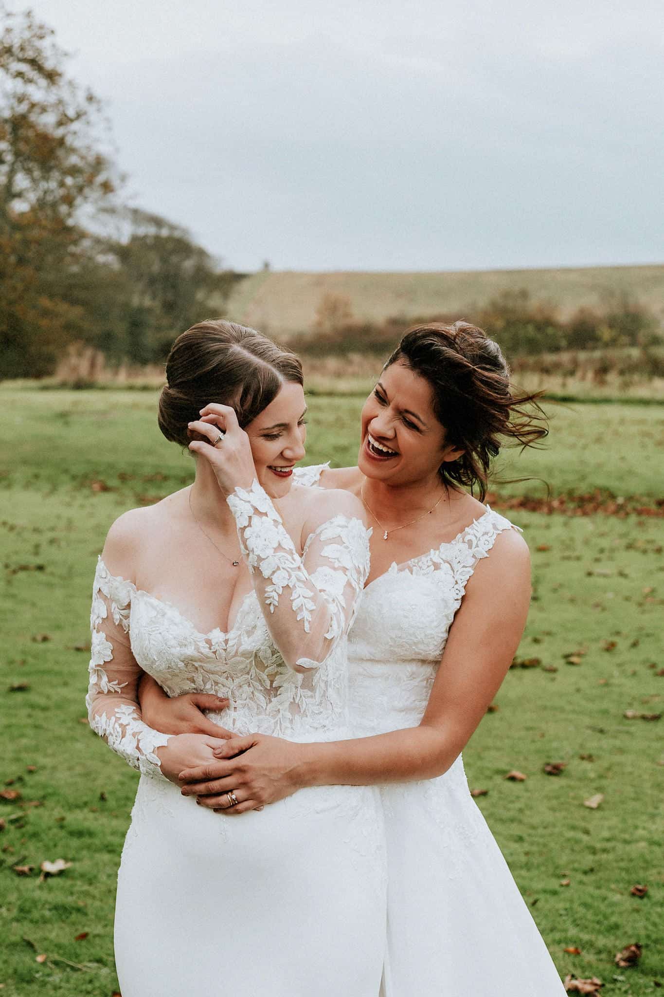 Two brides wedding portriat