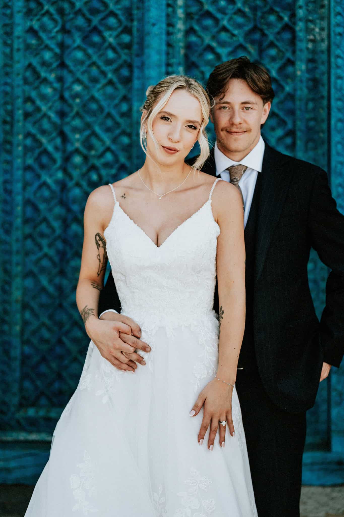 Bride and groom portrait by UK wedding photographer Andy Turner