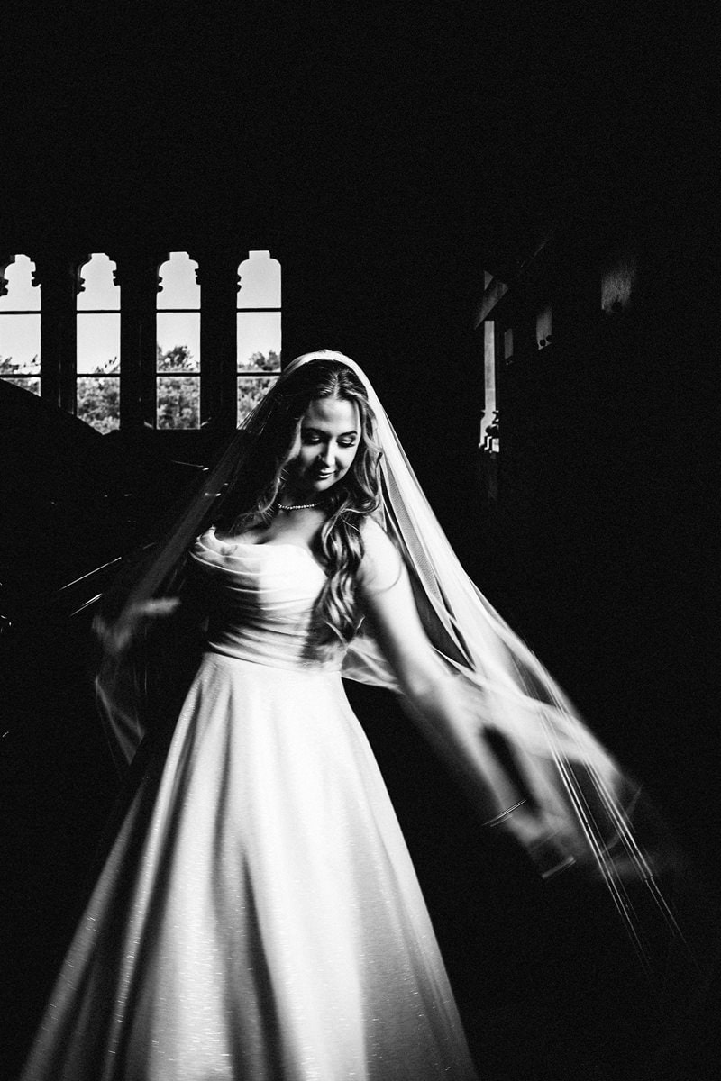 Portrait of Stephanie at her Dalton Old Pump House wedding