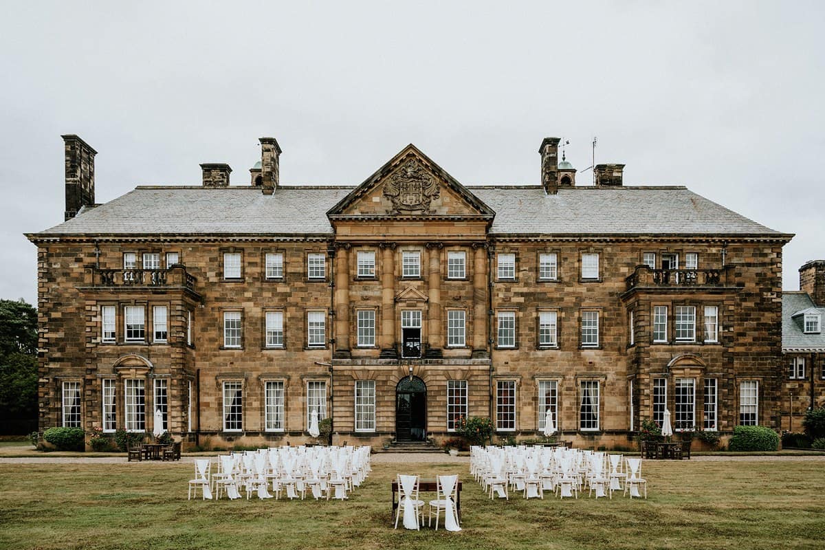 An outdoor ceremony at Crathorne Hall
